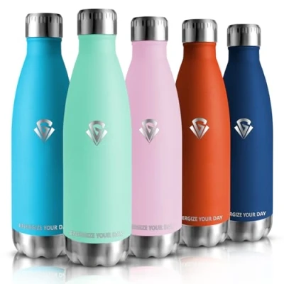 Afbeelding van HoneyHolly bouteille isotherme en acier inoxydable 18/8 thermique 350 ml 500 750/1000 Sans BPA Gourde de gym, isolée sous vide, anti goutte, d&#039;eau thermos pour