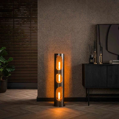 Afbeelding van Sherrie vloerlamp Ø25 cm L zwart nikkel
