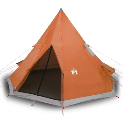 Afbeelding van Tent 4 persoons 367x367x259 cm 185T taft grijs en oranje