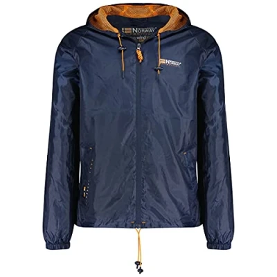 Afbeelding van Geographical Norway Boat windjack voor heren, waterdichte jas met lange mouwen, waterdicht, ideaal cadeau wandelen, seizoen, lente, zomer, herfst, winter, Blauw