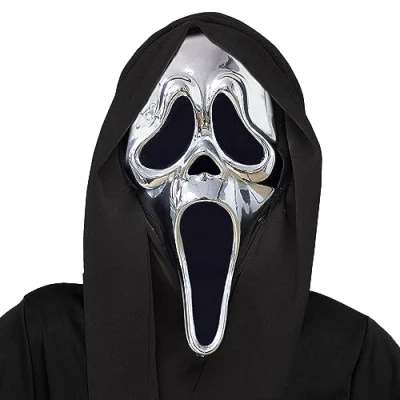 Afbeelding van Verchroomd spookmasker voor Halloween kostuum