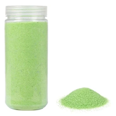 Image de HEKU Sable décoratif vert clair de qualité supérieure (environ 750 g) I Grain fin (0,1 0,5 mm) Boîte refermable Polyvalent pour la décoration et les travaux manuels,