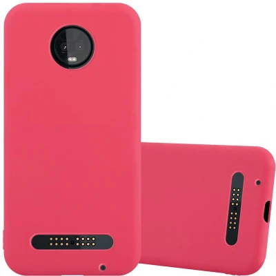 Afbeelding van Cadorabo Hoesje geschikt voor Motorola MOTO Z3 PLAY in CANDY ROOD Beschermhoes gemaakt van flexibel TPU silicone Case Cover