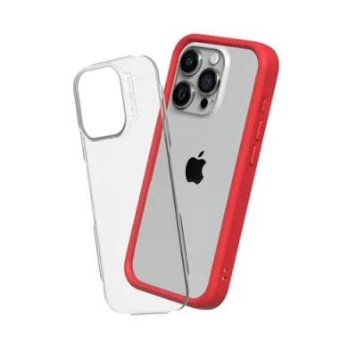 Afbeelding van RHINOSHIELD Hoesje compatibel met [iPhone 15 Pro Max] Mod NX personaliseerbare dunne bescherming schokabsorberende technologie [BPA vrij] rood