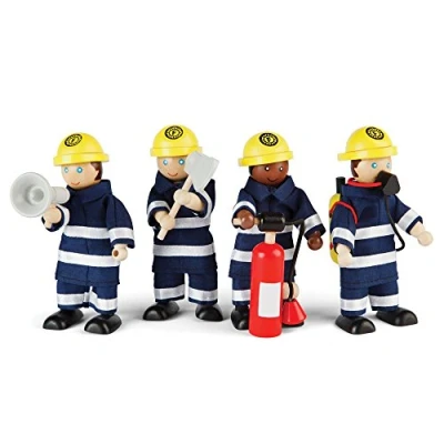 Afbeelding van Tidlo Houten Poppenhuis Poppen Brandweermannen, 4st.