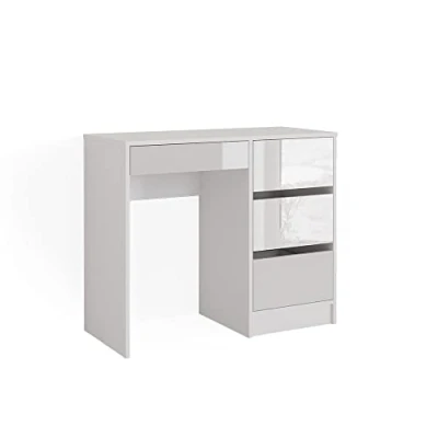 Afbeelding van Vicco Bureau Sherry, Wit Hoogglans, 90 x 40 cm met laden