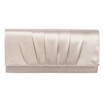 Afbeelding van Damara Geplooide satijnen clutch voor dames, Champagne