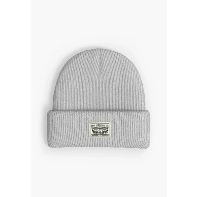 Afbeelding van Levi&#039;s Backpatch Beanie Unisex Muts, Maat: One Size, Regular grey