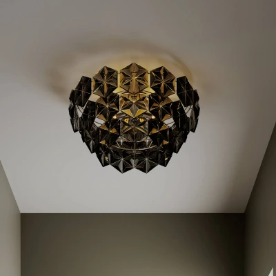Afbeelding van By Rydéns Monarque plafondlamp, chroom/zwart