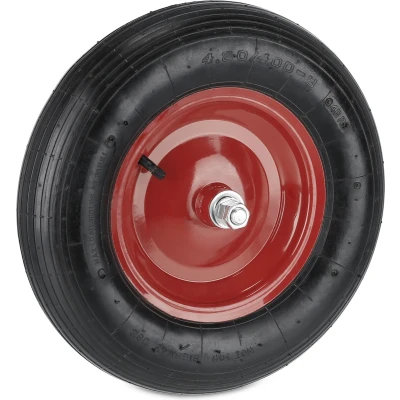 Afbeelding van kruiwagenwiel 4.80/4.00 8 luchtband 39 cm stalen velg met as tot 120 kg