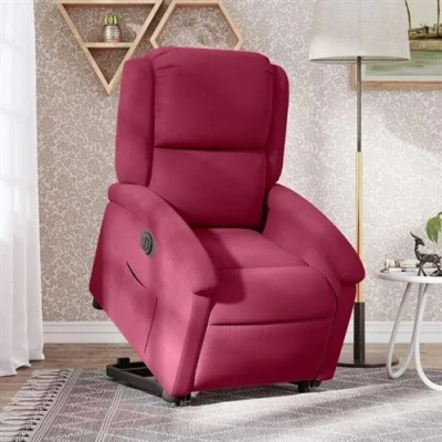Image de vidaXL Fauteuil inclinable électrique rouge bordeaux velours3204327