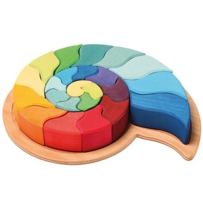 Afbeelding van Grimm&#039;s houten blokkenpuzzel ammoniet 23st