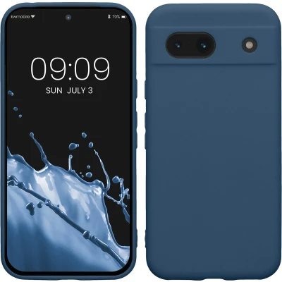Afbeelding van kwmobile telefoonhoesje geschikt voor Google Pixel 8a Hoesje smartphone Precisie camera uitsnede In marineblauw