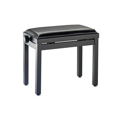 Afbeelding van Stagg PB39 BKM SBK Pianobank, zwart mat, zwarte vinyl zitting (mat)