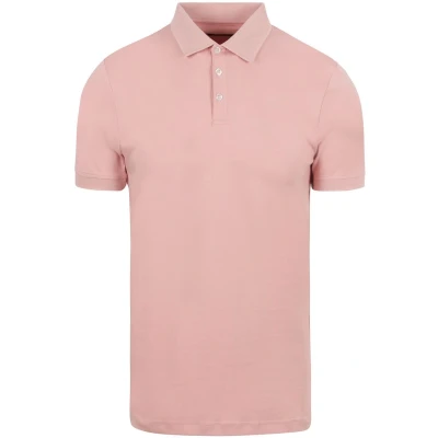 Afbeelding van Suitable Liquid Poloshirt Lichtroze maat S heren met Slim fit Pasvorm Katoen Herenkleding