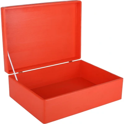 Afbeelding van Creative Deco XL Rood Houten Doos Opbergdoos 40 x 30 14 cm met Deksel Kerst, Kerstmis Cadeau