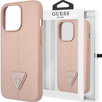 Afbeelding van Guess GUHCP14MPSATLP iPhone 14 Plus 6.7 roze/roze hardcase SaffianoTriangle Logo