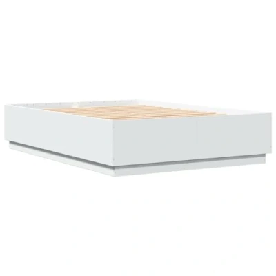 Afbeelding van vidaXL Bedframe met LED verlichting bewerkt hout wit 120x200 cm