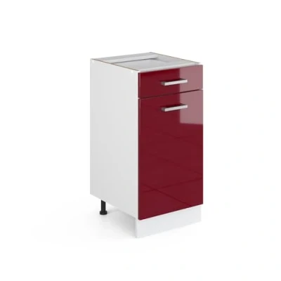 Afbeelding van Vicco Keukenonderkast R Line, Bordeauxrode hoogglans/Wit, 40 cm zonder werkblad