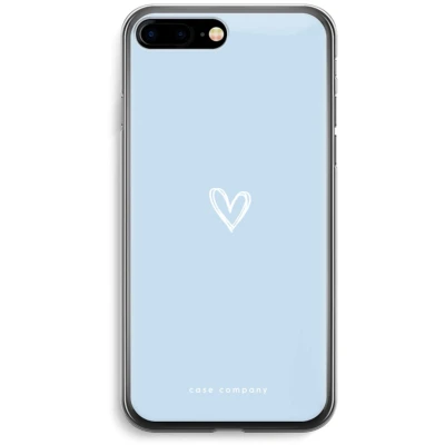 Afbeelding van Case Company® hoesje geschikt voor iPhone 7 PLUS Klein Hart Blauw Soft Cover Telefoonhoesje Bescherming aan alle Kanten en Schermrand
