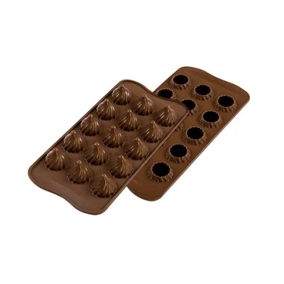 Afbeelding van Silikomart Siliconen Bonbonvorm Vlam 3D (15x) Ø2,7cm