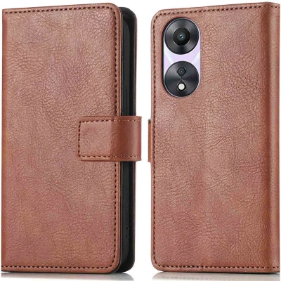 Afbeelding van iMoshion Hoesje Geschikt voor Oppo A78 Met Pasjeshouder Luxe Bookcase Bruin