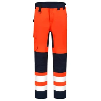 Afbeelding van Tricorp 503011 Werkbroek High Vis Bicolor Fluo Rood/Inkt