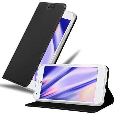 Afbeelding van Cadorabo Hoesje geschikt voor Google PIXEL in CLASSY ZWART Beschermhoes met magnetische sluiting, standfunctie en kaartvakje Book Case Cover Etui