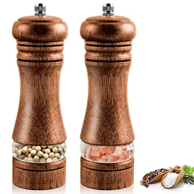 Afbeelding van IAGORYUE zout en pepermolen, 2 stuks, handmatige verstelbaar, van keramiek, peperstrooier, 16,5 cm, voor zeezout, chili, pepervaatje
