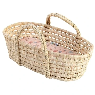 Afbeelding van howa Poppen Draagmand &quot;miniflowers&quot; Zeegras incl. Matrasje voor tot 50cm 1406