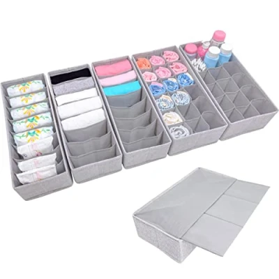 Afbeelding van Simple Joy Hemnes Organizer voor IKEA commode; stevige bodem; opbergsysteem lades, sokken, beha, ondergoed, 5 delige boxenset van stof