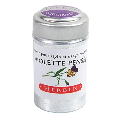 Afbeelding van Jacques Herbin 20177T inktpatronen voor vulpen en rollerball (zonder verpakking lens zonder afval), violet, 6 stuks