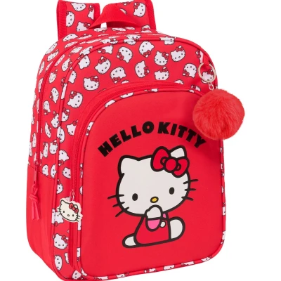 Afbeelding van Schoolrugzak Hello Kitty Iconic Wit Rood 26 x 34 11 cm