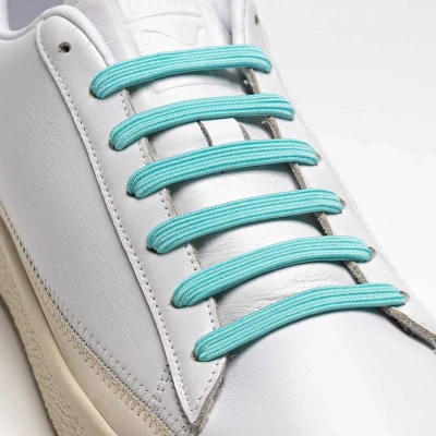 Afbeelding van Ulace Veters voor sneakers met 6 gaatjes Sea Foam Elastiek