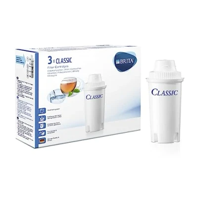 Afbeelding van BRITA 3 pack klassieke filters, vermindert kalkaanslag, chloor, lood en andere onzuiverheden voor zuiverder kraanwater, BPA vrij