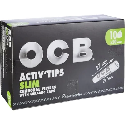 Afbeelding van OCB Activ&#039;Tips Slim Actiefkoolfilter met keramische doppen, 500 stuks