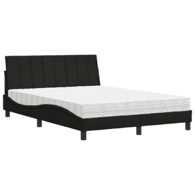 Afbeelding van vidaXL Bed met matras stof zwart 140x200 cm