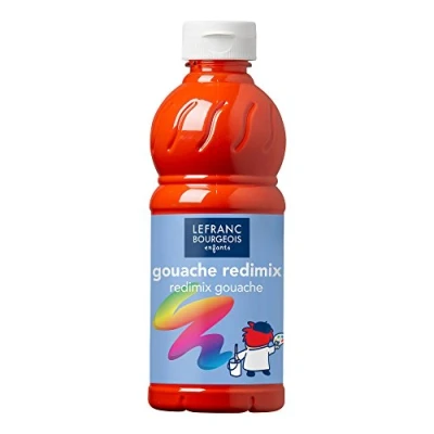 Afbeelding van Lefranc Bourgeois Redimix vloeibare gouache voor kinderen fles 500 ml vermiljoen