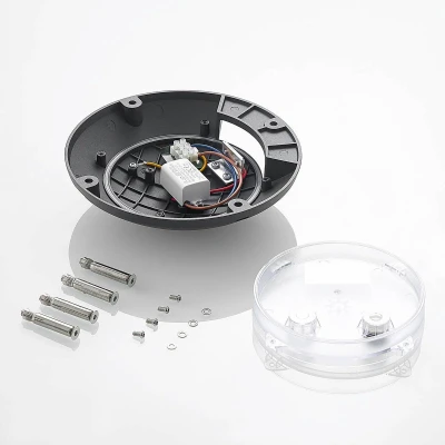 Afbeelding van Lindby LED buitenlamp 1licht aluminium, kunststof H: 5.5 cm donkergrijs Inclusief lichtbron