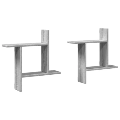 Image de vidaXL Étagères murales 2pcs sonoma gris 50x12x50 cm bois d&#039;ingénierie