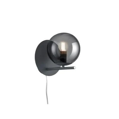 Afbeelding van TRIO PURE Wand lamp Antraciet excl. 1x E14 28W Rookkleurige glas
