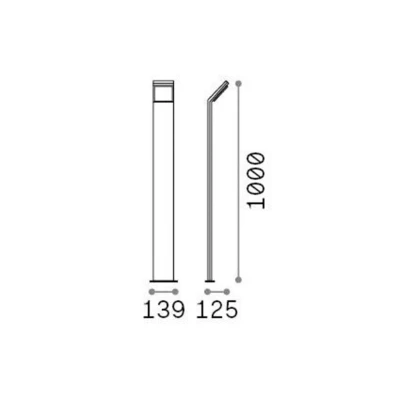 Afbeelding van Ideal Lux LED tuinpadverlichting Stijl zwart, hoogte 100 cm 3.000 K
