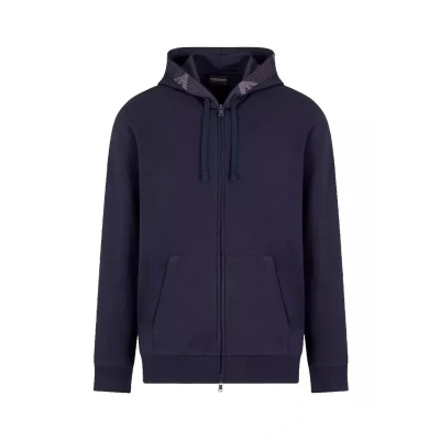 Afbeelding van Armani Jeans LINE Eagle Sweater met rits, Heren, Maat: Small, Blue
