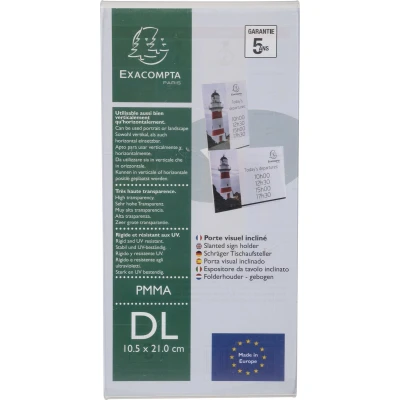 Afbeelding van Exacompta 83058D 30x Porte visuel incliné DL cristal