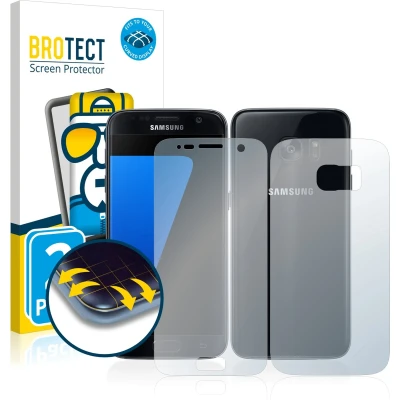 Afbeelding van BROTECT Screenprotector voor Samsung Galaxy S7 (Voor+Achter) Folie Beschermfolie transparant volledig dekking (2 Stuks)