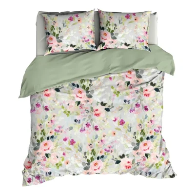 Afbeelding van Satin d&#039;Or Fabienne Dekbedovertrek Tweepersoons 200x200/220 cm Dustygreen