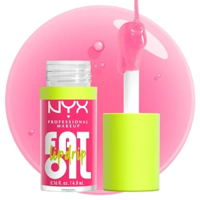 Image de NYX Professional Makeup Gloss Fat Oil Lip Drip, Haute Brillance, Fini Non Collant, Hydratation 12H, Applicateur Extra Large, Huiles de Squalane, Mûre &amp; Framboise, Missed Call (02)