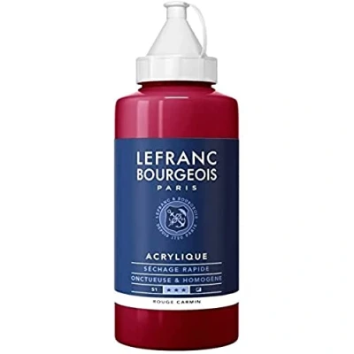 Afbeelding van Lefranc Bourgeois fijne acrylverf, Fles 750 ml, karmijnrood