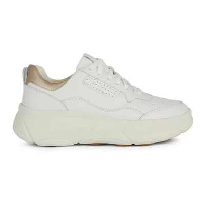 Afbeelding van Geox Sneakers laag, Dames, Maat: 39, Weiß Leer
