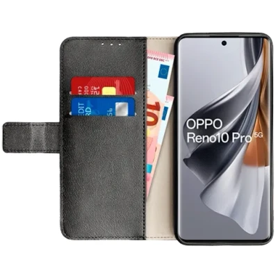 Afbeelding van Just in Case PU leer Book Zwart OPPO Reno10/Reno10 Pro